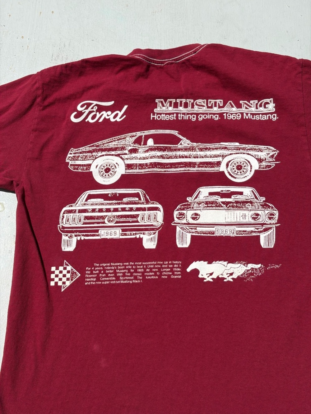 Men's Ford T-Shirt Red Mustang S Racing Cars Bullitt 1969 Muscle‎ American Speed